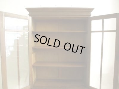 画像11: アンティーク 古い洋館のガラスキャビネット 楢無垢材