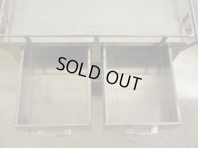 画像8: 古い 医療用ステンレスワゴン