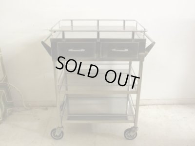 画像4: 古い 医療用ステンレスワゴン