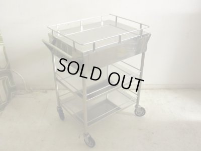 画像3: 古い 医療用ステンレスワゴン