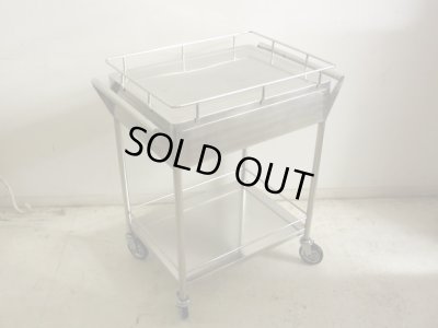 画像4: 古い 医療用ステンレスワゴン (2)