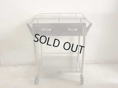 画像5: 古い 医療用ステンレスワゴン (2)