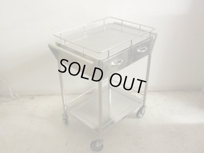 画像2: 古い 医療用ステンレスワゴン (2)