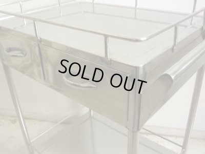 画像7: 古い 医療用ステンレスワゴン (2)