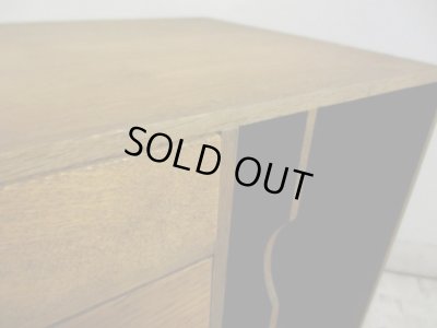 画像9: アンティーク 楢材のブックスタンド付5杯小引出し