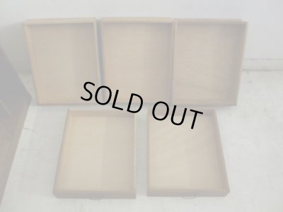 画像12: アンティーク 楢材のブックスタンド付5杯小引出し