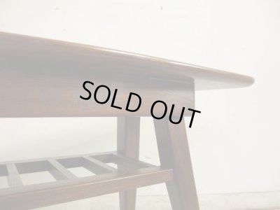 画像8: ヴィンテージ 収納付 欅材のローテーブル