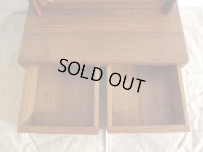 画像6: 北欧デザイン チーク材の2杯引出し卓上ミラー ミニドレッサー