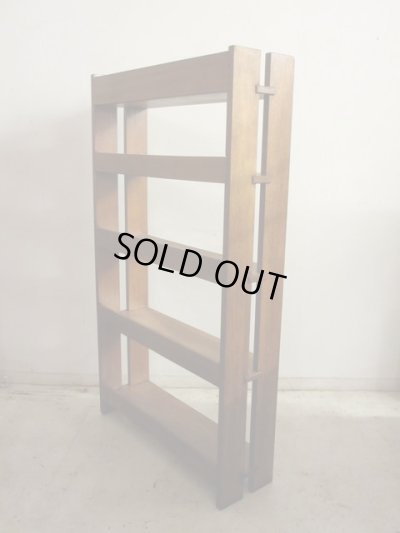 画像3: 明るい木味 古い楢無垢材本棚 ブックシェルフ