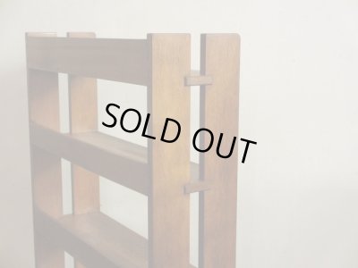 画像6: 明るい木味 古い楢無垢材本棚 ブックシェルフ