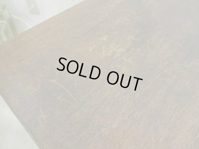 画像6: 昭和レトロ 古い学校の机 木製デスク (2)