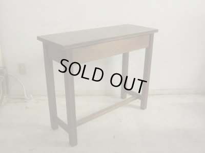 画像3: 昭和レトロ 古い学校の机 木製デスク (2)