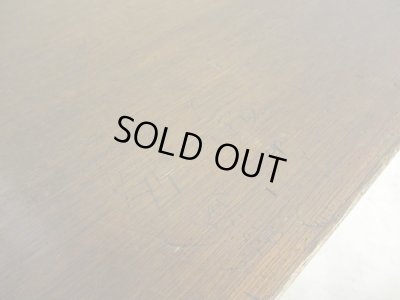 画像6: 昭和レトロ 古い学校の机 木製デスク (1)