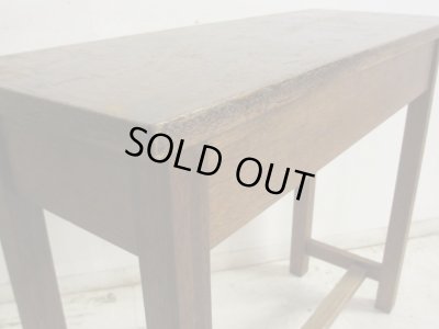 画像13: 昭和レトロ 古い学校の机 木製デスク (2)