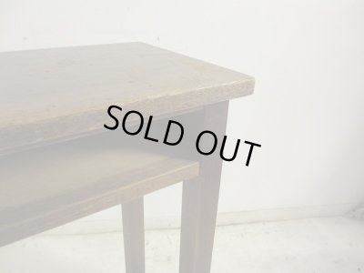 画像12: 昭和レトロ 古い学校の机 木製デスク (2)