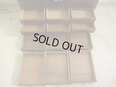 画像16: 昭和レトロ 12杯引出し付の戸棚 ローボード