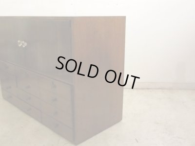 画像12: 昭和レトロ 12杯引出し付の戸棚 ローボード