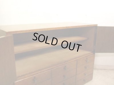 画像7: 昭和レトロ 12杯引出し付の戸棚 ローボード