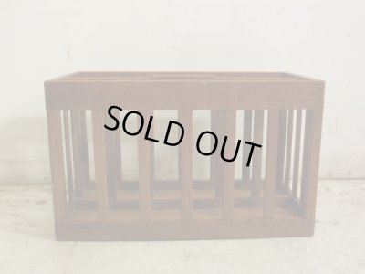 画像5: 北欧デザイン チーク材 格子の壁掛けマガジンラック