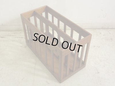 画像4: 北欧デザイン チーク材 格子の壁掛けマガジンラック