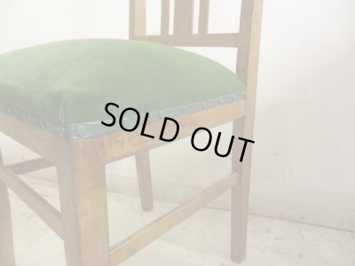 画像5: アンティーク グリーンモケットのダイニングチェア