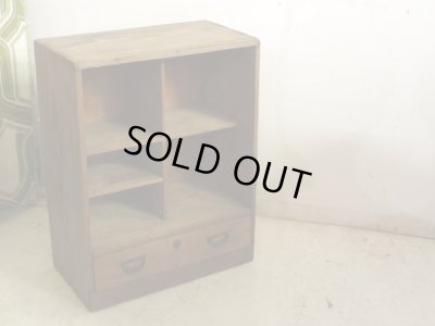 画像3: アンティーク 乾いた木味の素朴な収納棚