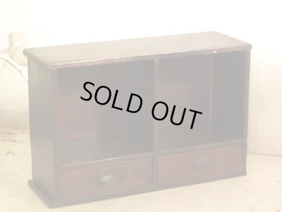 画像2: アンティーク 2杯引出し付き収納棚