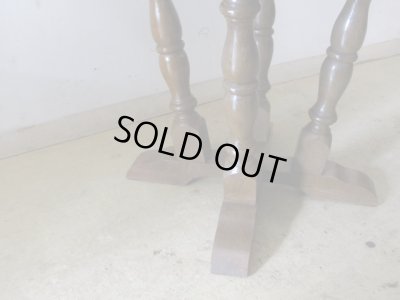 画像6: アンティーク ナラ無垢材 ラウンドコーヒーテーブル