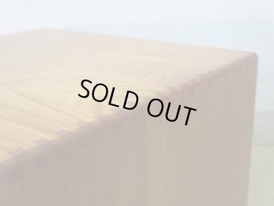 画像8: アンティーク 革ツマミのナラ材3杯小引出し