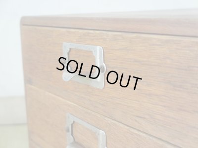 画像6: アンティーク 小ぶりなナラ材3杯小引出し ネームプレート付