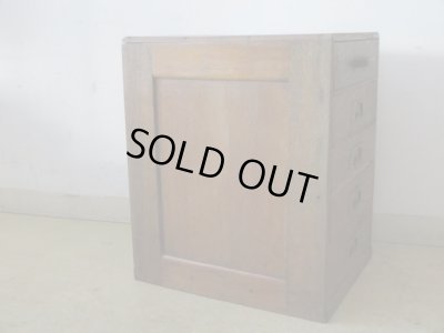 画像4: アンティーク ナラ材5杯小引出し ネームプレート付 A4