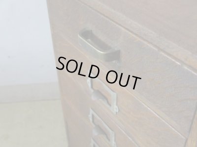 画像7: アンティーク ナラ材5杯小引出し ネームプレート付 A4