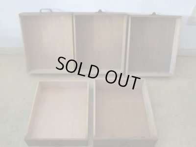 画像12: アンティーク ナラ材5杯小引出し ネームプレート付 A4