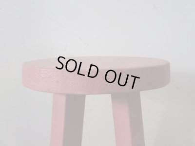 画像4: ヴィンテージ ぼってりしたピンクの丸椅子 スツール