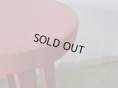 画像7: ヴィンテージ ぼってりしたピンクの丸椅子 スツール