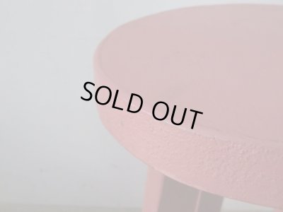 画像6: ヴィンテージ ぼってりしたピンクの丸椅子 スツール