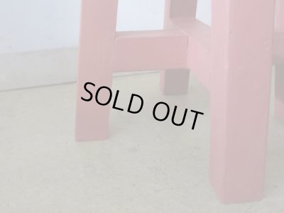 画像11: ヴィンテージ ぼってりしたピンクの丸椅子 スツール