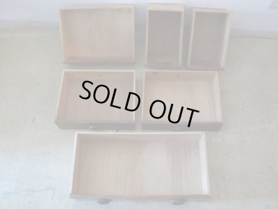 画像14: アンティーク　ケヤキ材の6杯引出し 