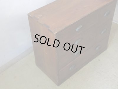 画像3: アンティーク　ケヤキ材の6杯引出し 