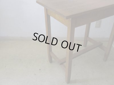 画像15: ヴィンテージ 明るい木味の平机 デスク