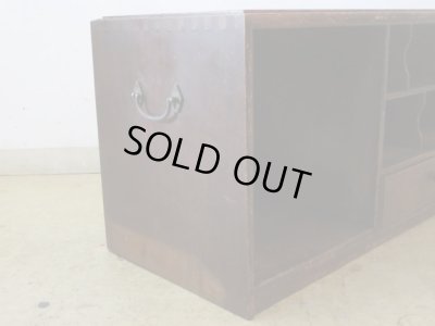 画像6: アンティーク ナラ無垢材 引出し付の飾り棚 収納棚