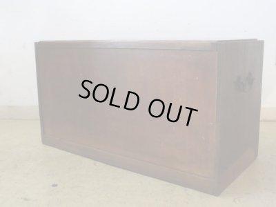 画像4: アンティーク ナラ無垢材 引出し付の飾り棚 収納棚