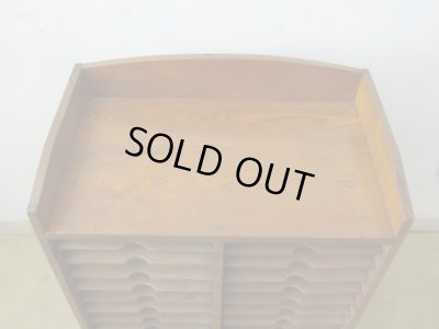 画像5: アンティーク 引出し付 木製書類棚 カルテケース