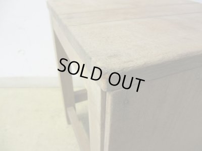 画像6: ヴィンテージ 枯れた木肌の図工椅子 スツール (2)