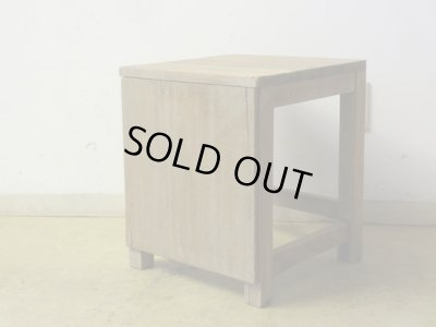 画像2: ヴィンテージ 枯れた木肌の図工椅子 スツール (3)