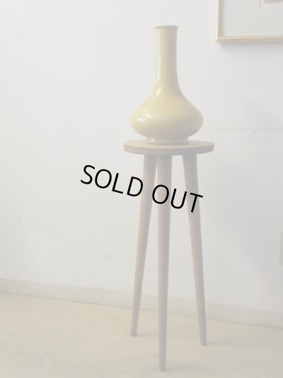 画像10: ヴィンテージ ナラ材 3本脚のハイスツール 花台