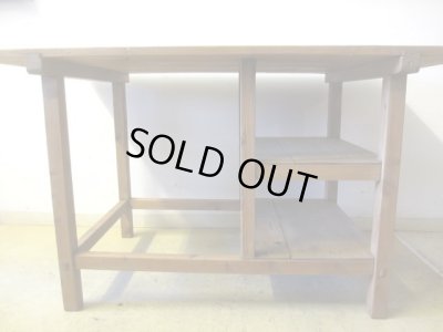 画像3: アンティーク 乾いた木肌の素朴な作業台 陳列台