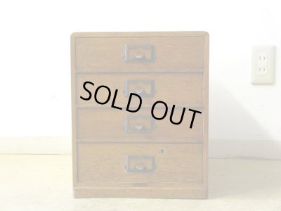 画像3: アンティーク ナラ材の4杯小引出し A4