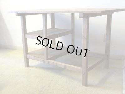 画像17: アンティーク 乾いた木肌の素朴な作業台 陳列台