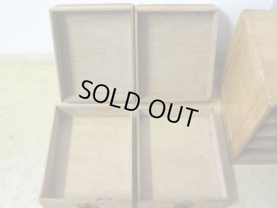 画像13: アンティーク ナラ材の4杯小引出し A4